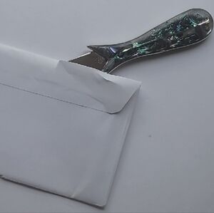 Vintage, Abalone Seashell/Alpaca Seashell-Handcrafted,Fish-Shaped Letter Opener